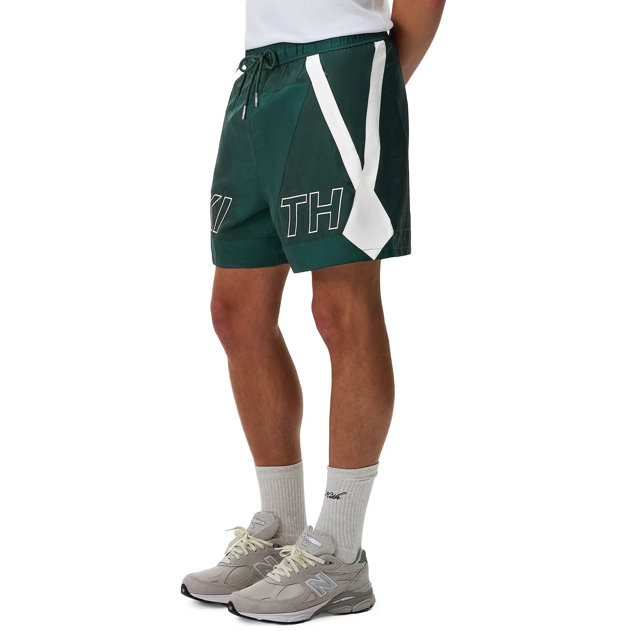 Front View of Kith Washed Nylon Turbo Chronicle Shorts KHM061279-329